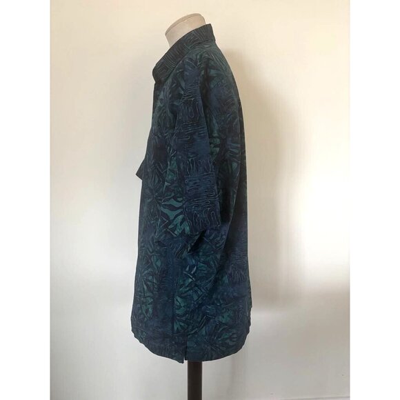 JOHARI WEST Shirt Men's 3XL Tropical Short Sleeve Button Up Camp Hawaiian Blue - Picture 5 of 6